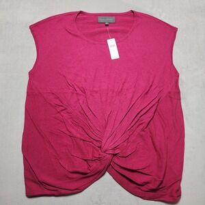 NWT Anthropologie Women's Size X-Large‎ Raspberry Knot Twist Hem Shirt Top